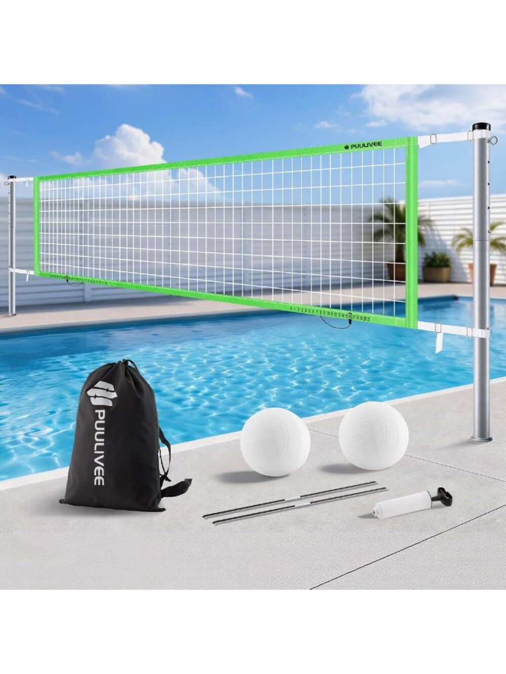 Durable Pool Volleyball Net Set for Inground & Above Ground Swimming Fun